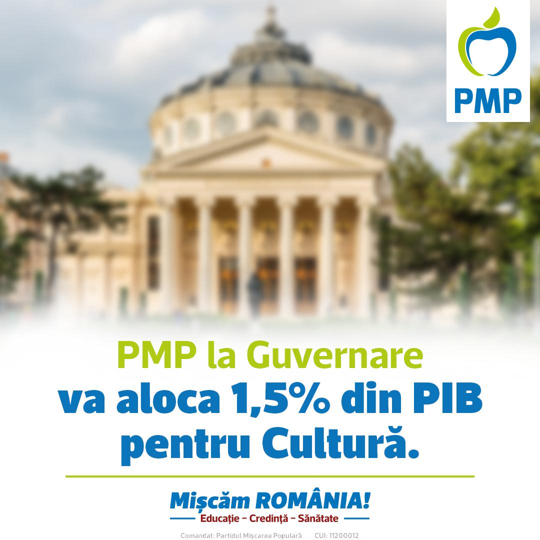 PMP susține creșterea alocării bugetare pentru cultură la 1,5% din PIB