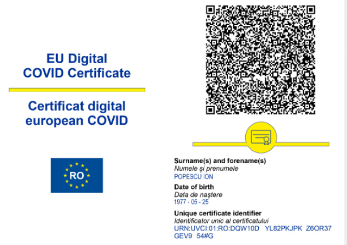 Guvernul a adoptat OUG privind certificatul digital COVID