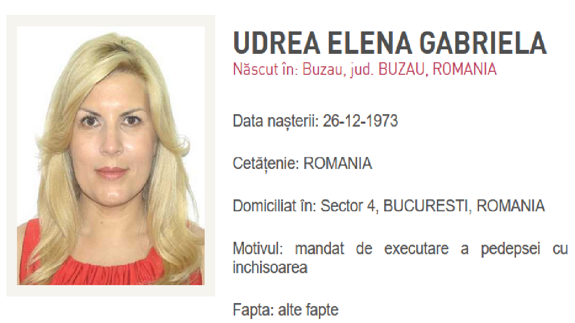 Elena Udrea este dată în urmărire generală