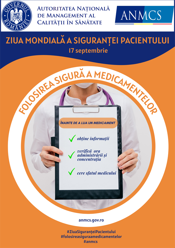 Astăzi, 17 septembrie, sărbătorim Ziua Mondială a Siguranței Pacientului