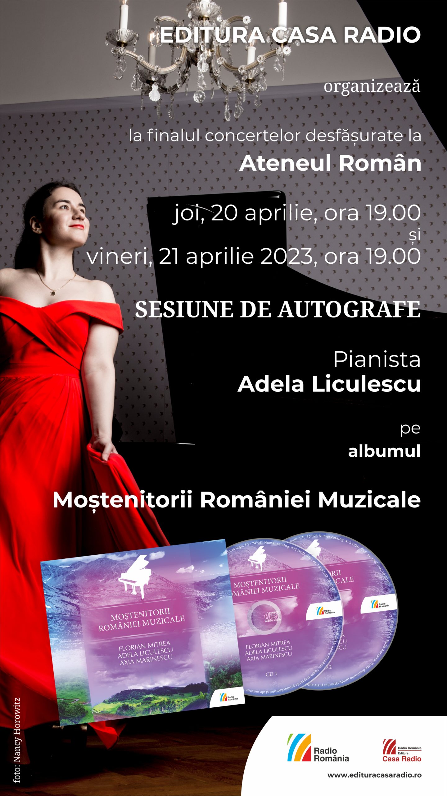 Sesiune de autografe pianista Adela Liculescu la Ateneul Român