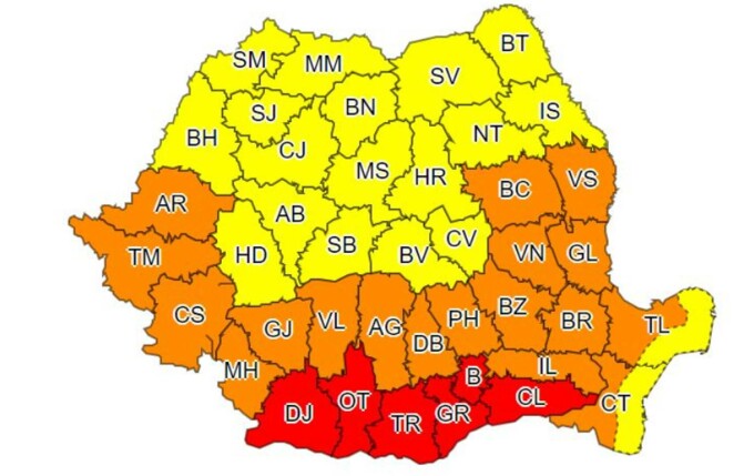 Valul de caniculă se extinde în toată țara. Cod roșu marți și miercuri, în mai multe județe