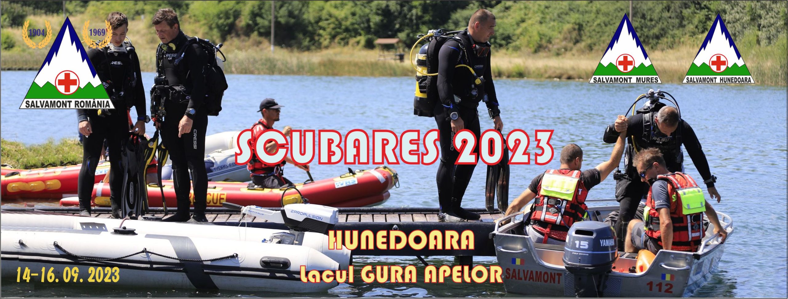 Salvamont Romania organizează la lacul Gura Apelor din județul Hunedoara, exercițiul ”ScubaRes 2023”