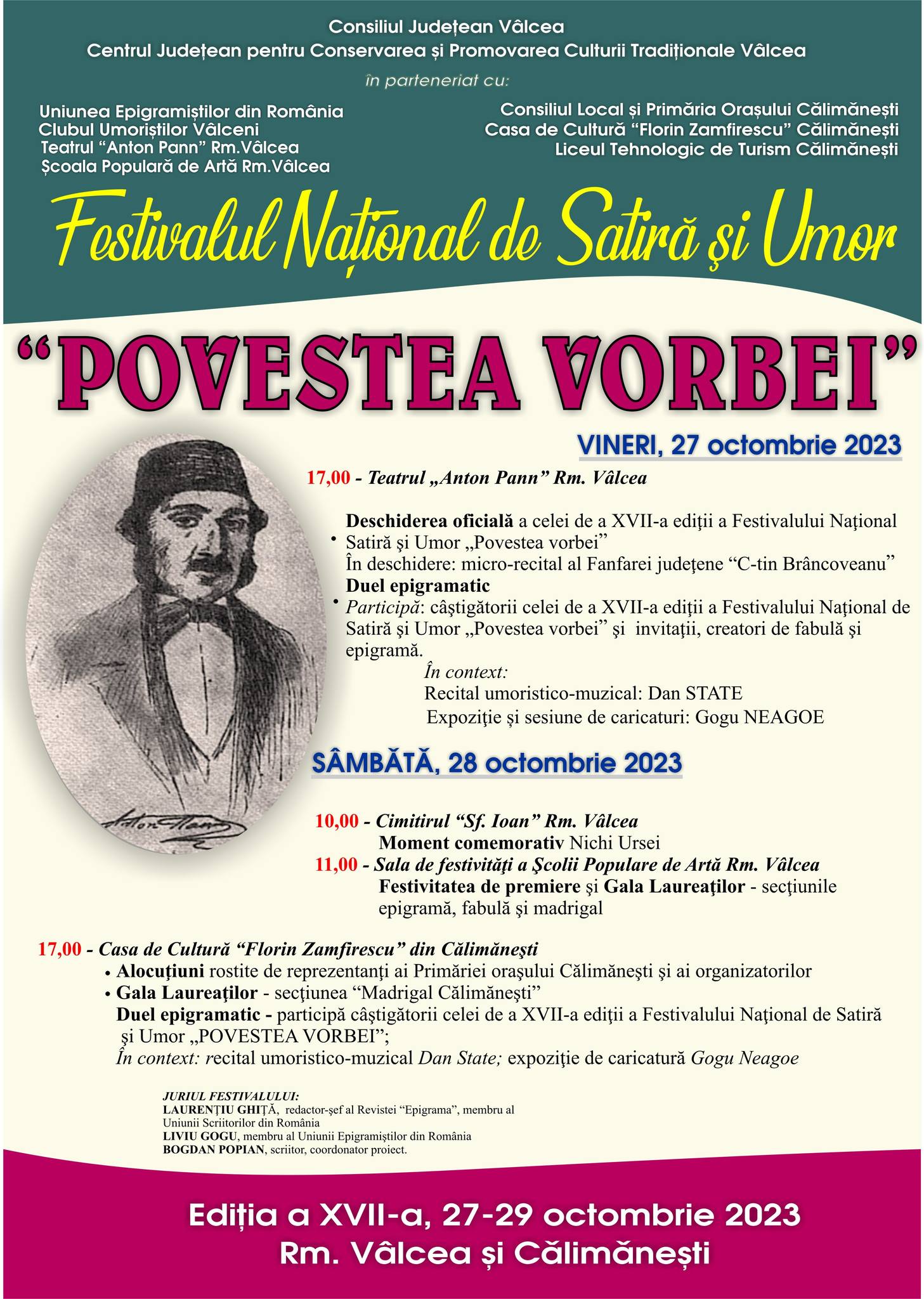 VÂLCEA: Festivalul național de satiră și umor “Povestea Vorbei”, ediția a XVII-a