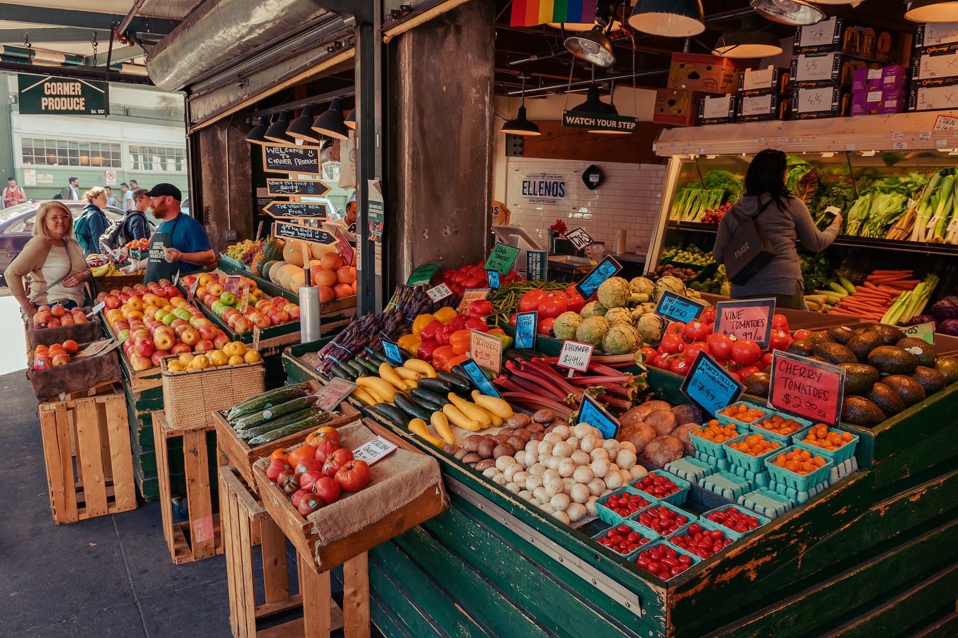 people at market place