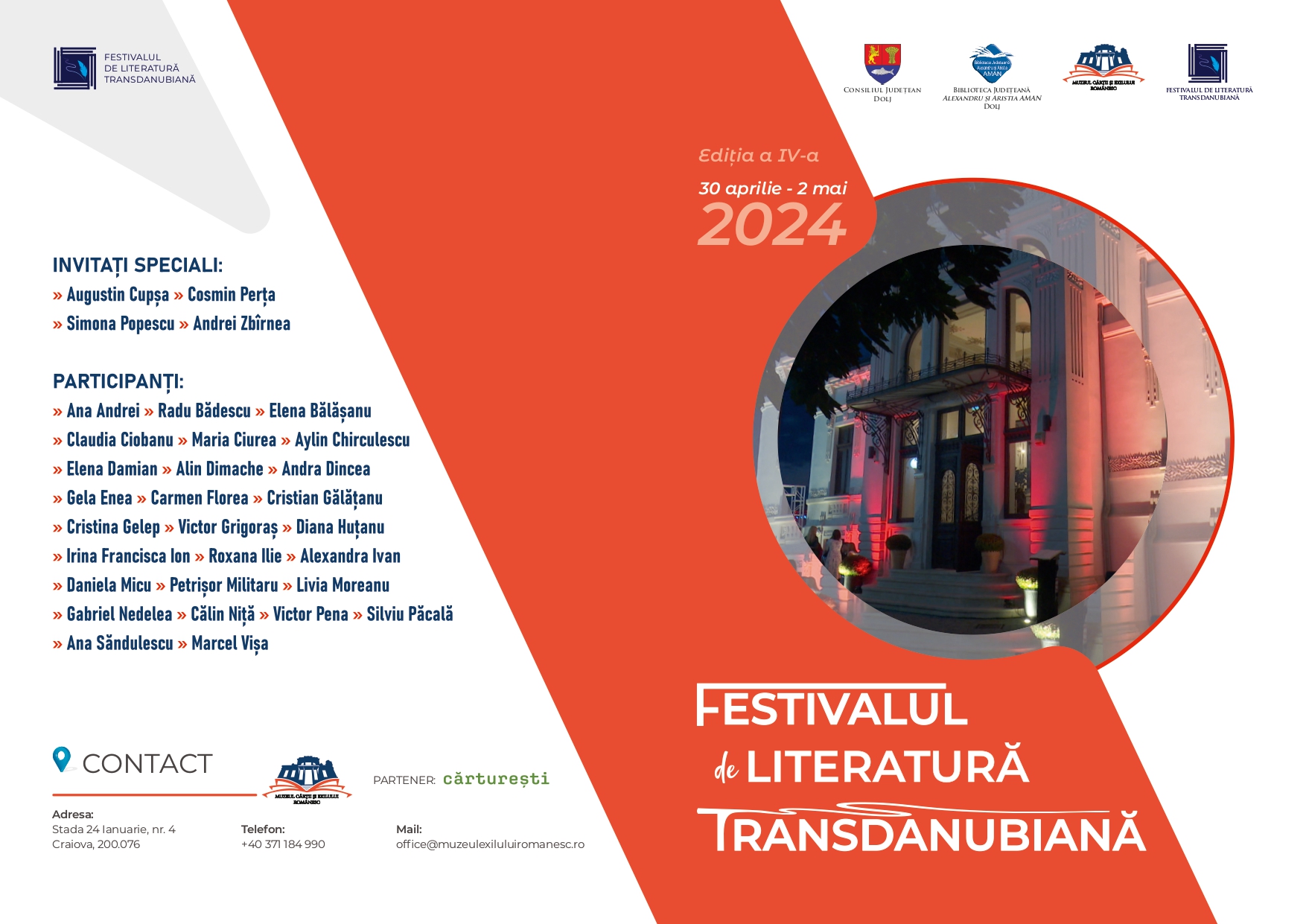 Cea de-a IV-a ediție a Festivalului de Literatură Transdanubiană la Craiova