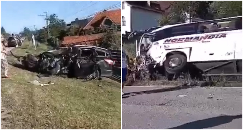 Accident tragic pe DN 67 în Vâlcea: Un autocar plin cu elevi s-a ciocnit de un alt autoturism