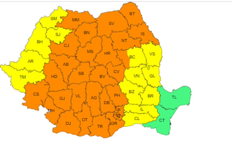 Oltenia: cod portocaliu de instabilitate atmosferică accentuată