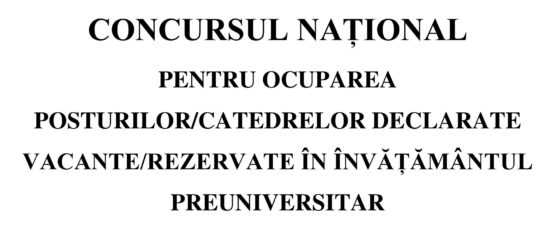 Miercuri începe concursul național de titularizare în învățământ