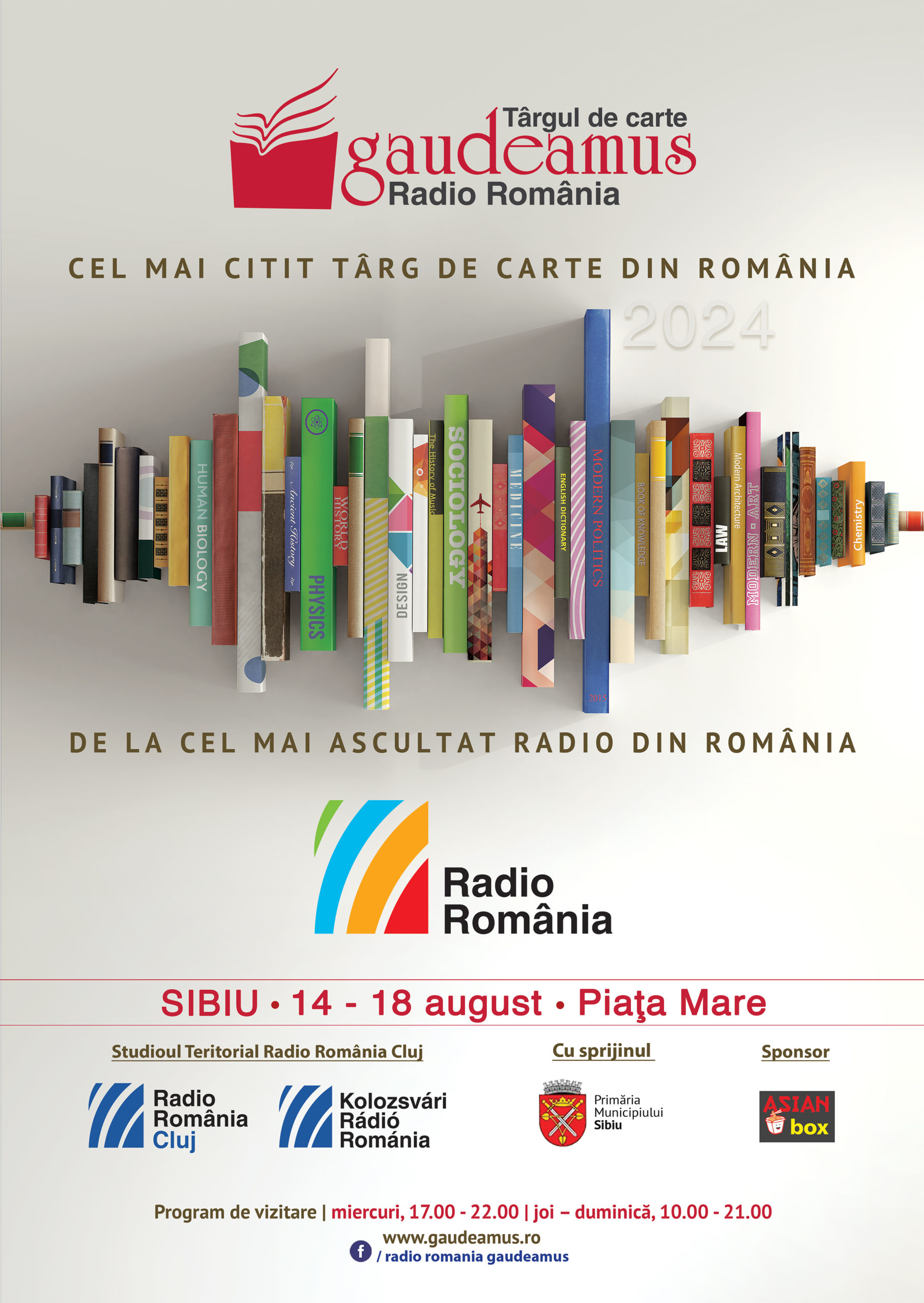 Târgul de Carte Gaudeamus Radio RomâniaEdiția Sibiu 2024, 14 – 18 august, Piața Mare