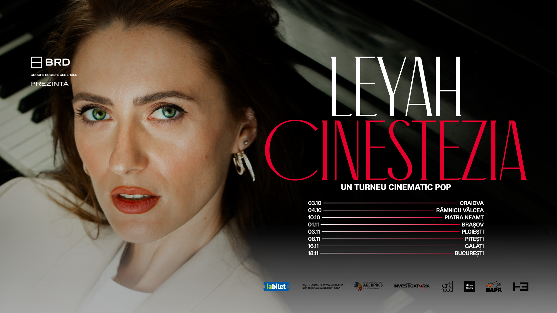 Craiova: Leyah – „Cinestezia” – Un turneu cinematic pop