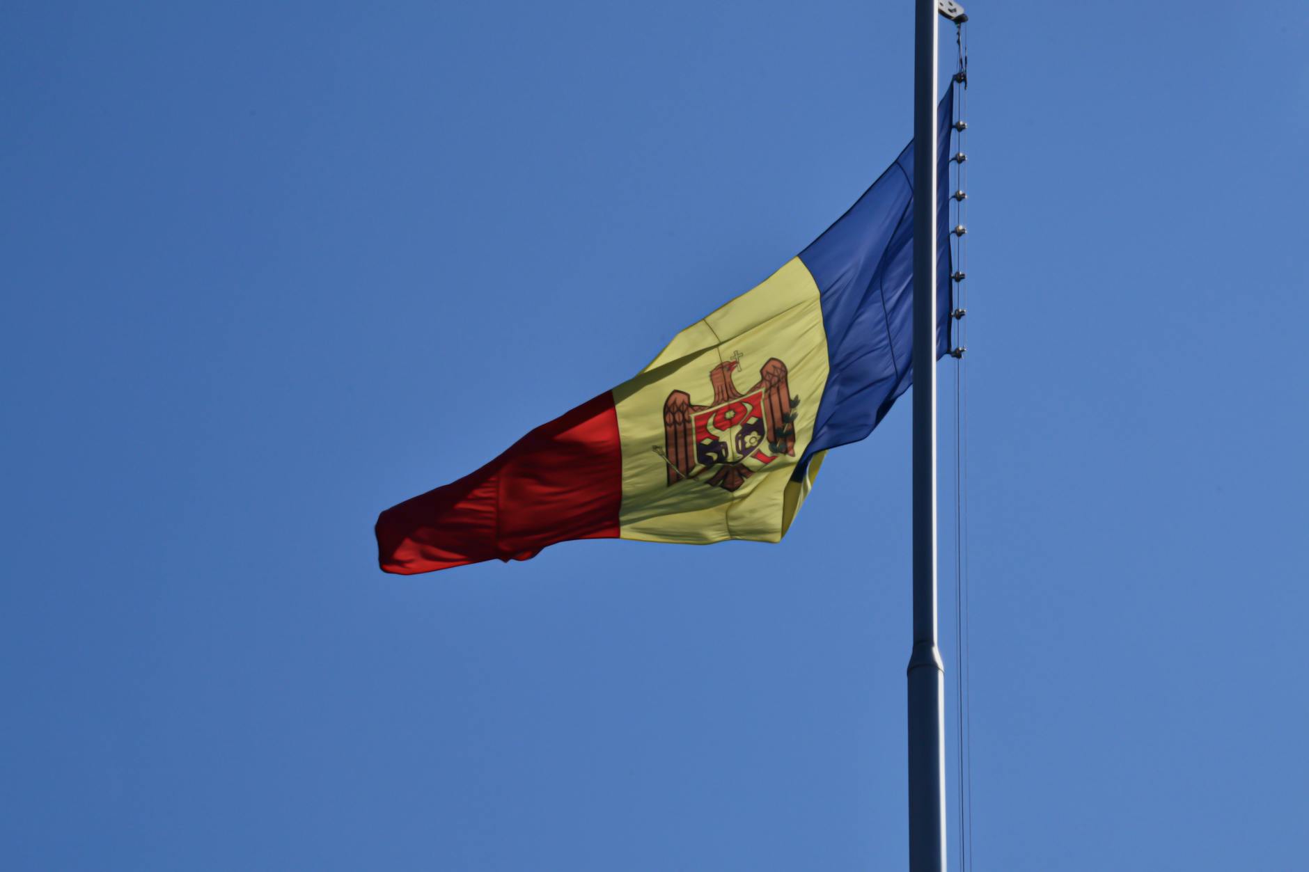 romanian flag against sky