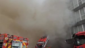 Incendiu la o clădire de birouri din Slatina